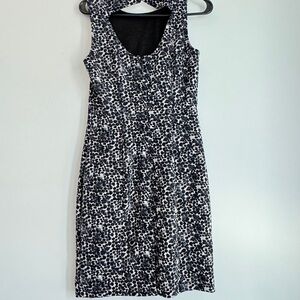 H&M Black and White Floral Midi Dress